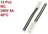 uxcell 12 Pcs 40C Bimetal Thermal Protector Temperature Control Switch N/C 250V 5A