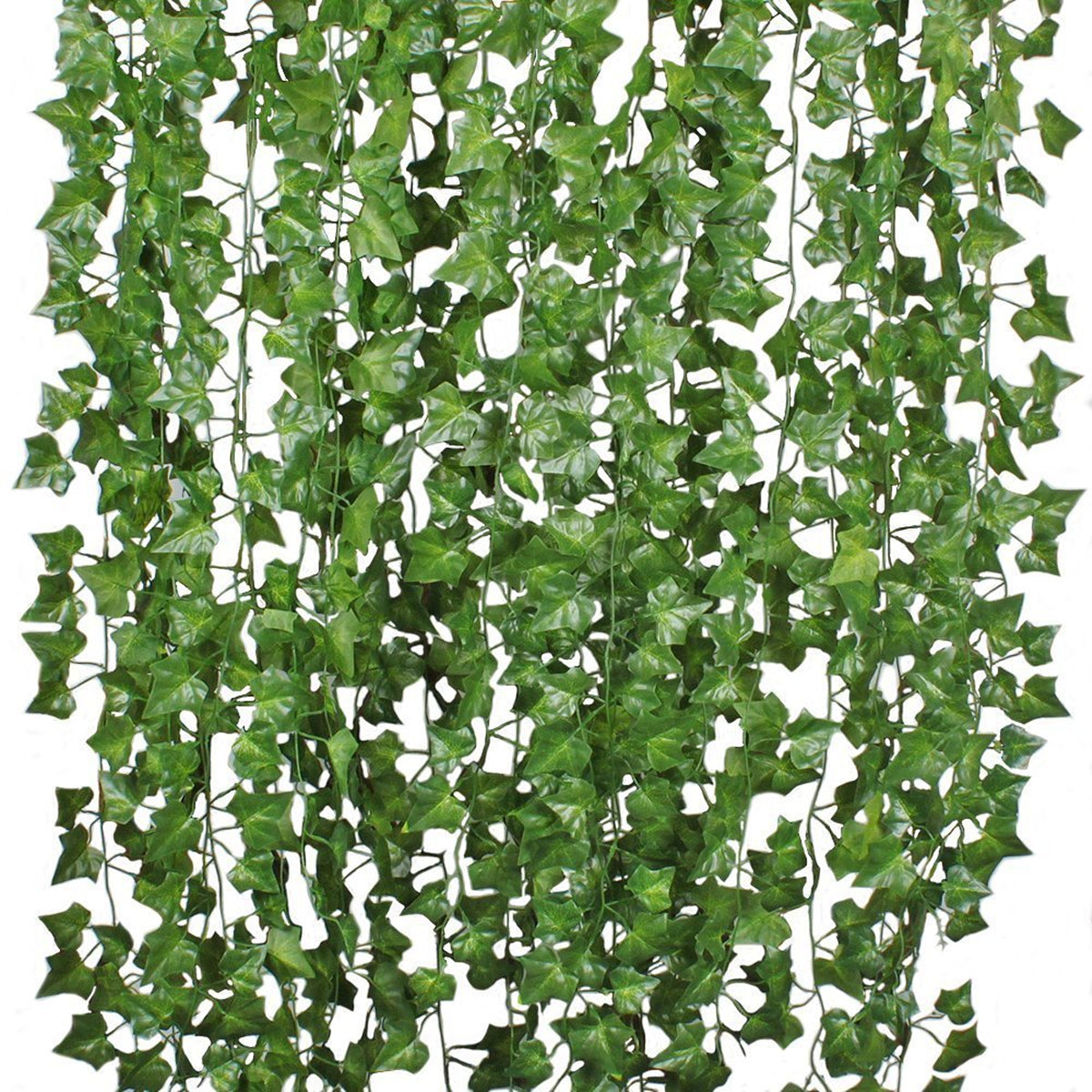 12 Strands Fake Ivy Leaves Artificial Ivy Garland Greenery Decor Faux Green Hanging Plant Vine for Wall Party Wedding Room Home Kitchen Indoor & Outdoor Decoration