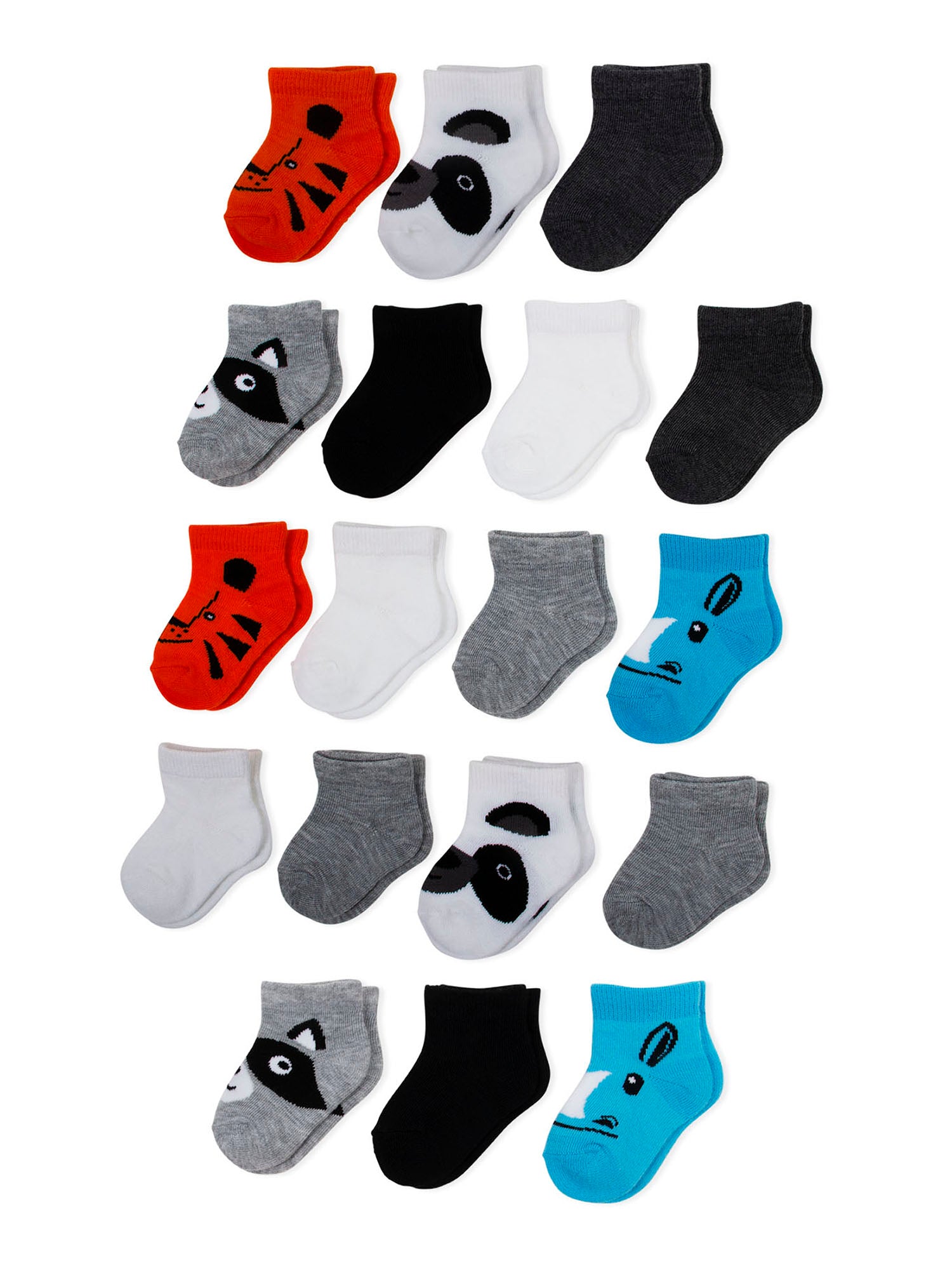Wonder Nation Baby Boys Ankle Socks, 18-Pack