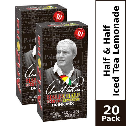 (20 Packets) AriZona Arnold Palmer Half & Half Iced Tea Lemonade Sugar Sweetened, On-The-Go, Caffeinated Powdered Drink Mix