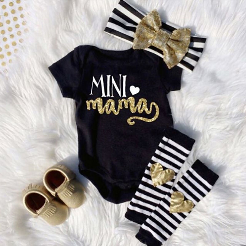 Newborn Infant Baby Girls Outfits Clothes Romper Jumpsuit Bodysuit+Headband+Leg warmers Gift Set