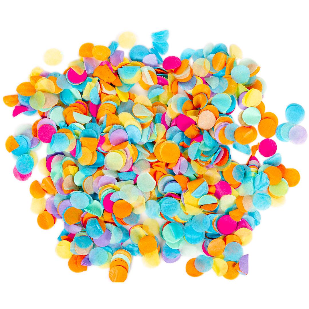 Koyal Wholesale Tissue Paper Confetti 1-Inch Round Circles, Rainbow In Bulk 5.3oz Pack, Rainbow Unicorn, Hawaiian Luau