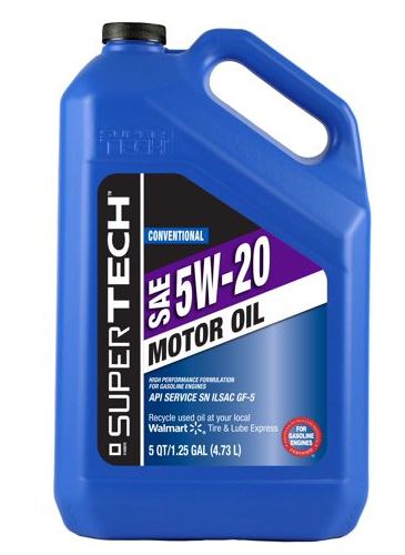 (6 Pack) SuperTech Conventional Motor Oil SAE 5W-20, 5 quarts