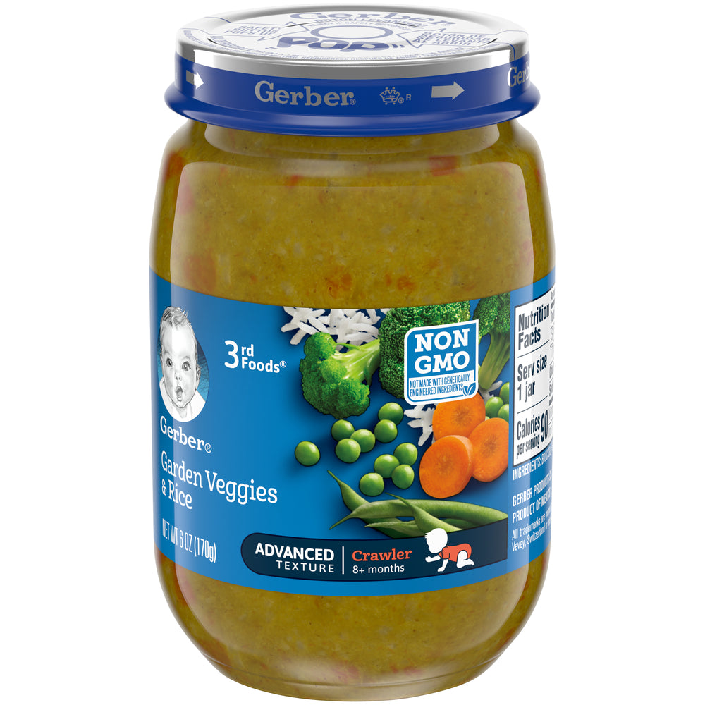 (Pack of 12) Gerber 3rd Foods, Garden Veggies and Rice, 6 oz Jar