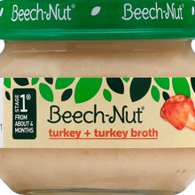 (10 Pack) Beech-Nut Stage 1, Turkey & Turkey Broth Baby Food, 2.5 oz Jar