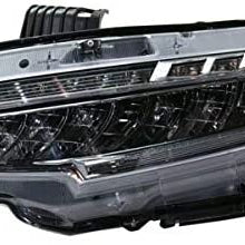 Partomotive For 16-18 Civic Front Headlight Headlamp LED Head Light Lamp w/Bulbs Driver Side
