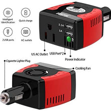 BESTEK 150W Power Inverter with 3.1A Dual USB Charging Ports Power Converter (MRI1511U)