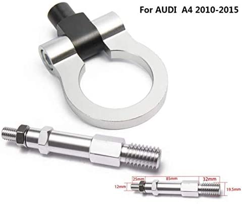 EPMAN Car Eudm Model Trailer Hook Ring Eye Tow Towing Front Rear Aluminum for Audi A4 2010-2015 TK-RTHLPH018 (Black)