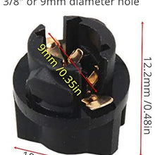 WLJH 10pcs T5 Twist Lock Socket 74 73 37 2721 Wedge Base 3/8" 9 mm Socket Dashboard Instrument Panel Cluster Plug Lamp Dash Light Bulbs Socket 12V