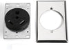 30 Amp Dryer Receptacle TT-30 RV30 2 Pole 3 Wire 125V AC Flush Mount Female Heavy Duty Outlet with Installing Screws and Stainless Cover for Dryer Generator Recreational Vehicle