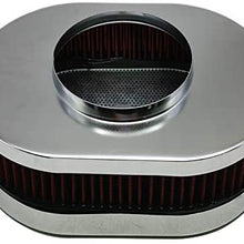 12" x 2" Powder Coated Washable Filter Flow Air Cleaner Black