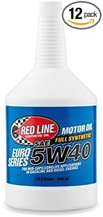 Red Line 12404-12PK Euro-Series 5W40 Oil, 1 Quart, 12 Pack
