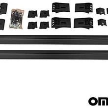 OMAC Roof Rack Cross Bars Luggage Carrier Black 2 Pcs Fits BMW X5 E70 2007-2013 | Aluminum Black Cargo Carrier Rooftop Luggage Crossbars
