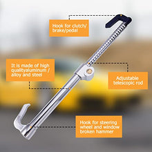 Universal Car Anti-Theft Lock Steering Wheel Brake Lock Double Protection Car Clutch Pedal Lock for Car SUV, Adjustable Length 3 Keys