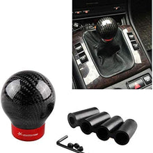 RYANSTAR Carbon Fiber Shift knob Round Ball Racing Gear Shift Shifter Knob Head Manual Car with 8mm/10mm/11mm Adapter