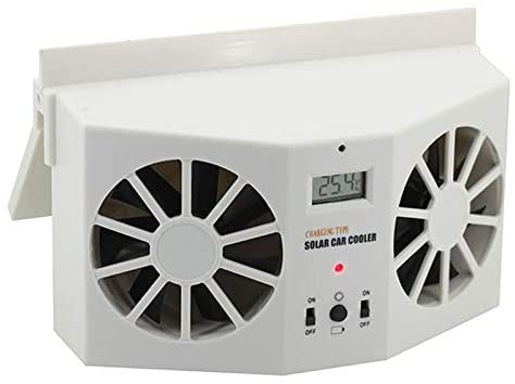 Motorhome accessories 2W Solar Powered Car Auto Air Vent Cool Fan Cooler Ventilation System Radiator Temperature Display,for most automotive trucks