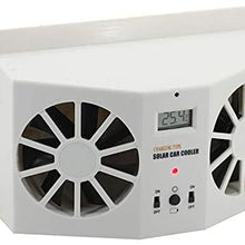 Motorhome accessories 2W Solar Powered Car Auto Air Vent Cool Fan Cooler Ventilation System Radiator Temperature Display,for most automotive trucks