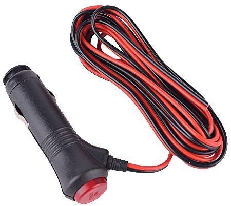 Fookoo Car Cigarette Lighter Power Supply Adapter Plug Cable with Switch Button Built-in, DC 12V-24V 5A, Universal for Truck, Van, Motorcycle, RV, Pickup Truck, Trailer, ect. (3 Meters)