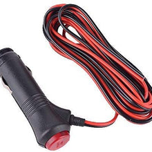 Fookoo Car Cigarette Lighter Power Supply Adapter Plug Cable with Switch Button Built-in, DC 12V-24V 5A, Universal for Truck, Van, Motorcycle, RV, Pickup Truck, Trailer, ect. (3 Meters)