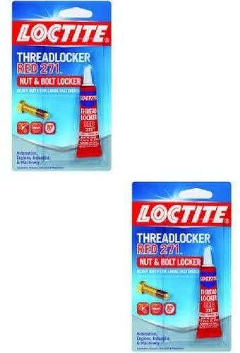 Henkel Loctite Heavy Duty Threadlocker, 0.2 oz Red 271 (2 Pack)