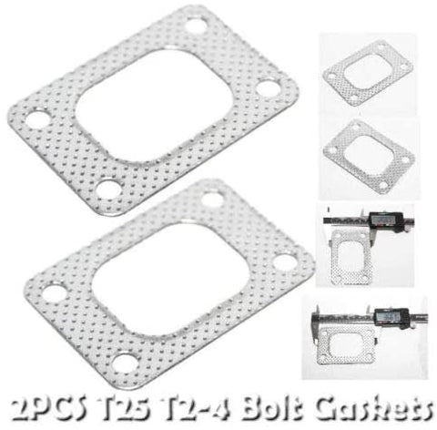 2 PCS Turbo T25 T28 GT25 GT28R GT2876R Turbo Inlet Exhaust 4Bolt Gasket