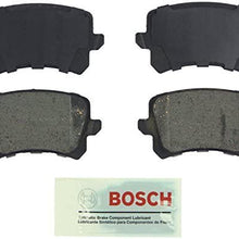 Bosch BE1348 Blue Disc Brake Pad Set for Audi: 2011 A6 Quattro, 2013-15 Q3; Volkswagen: 2008-10 Passat, 2009-15 Passat CC/CC, 2013-15 Tiguan - REAR