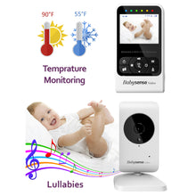 Compact Video Baby Monitor with Camera and Audio, Long Range, Room Temperature, Infrared Night Vision, Two Way Talk Back, Lullabies and High Capacity Battery, Model V24R