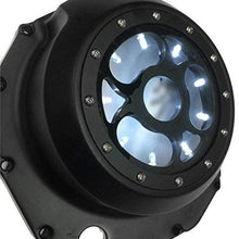 HTTMT MT313-001A- Blue LED Chrome See through Engine Clutch Cover Compatible with Suzuki GSXR1300 Hayabusa 1999-2013 / Suzuki B-king 2008-2009