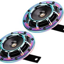 ZILMAKO 12V Universal Automobile Motorcycle Modified Multicolour Horn Speakers Klaxon Loudspeaker Claxon Motorcycle Accessories Metal