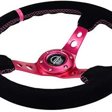 NRG Innovations Reinforced Suede Steering Wheel RST-006S-FH + U.S. Performance Lab Air Freshener