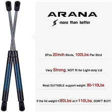 20inch Lift-Support Struts 100Lbs Per Shock C16-08054 for Pickup Truck Canopy Cap RV Bed Cover Tonneau Trailer Lid Leer Topper Camper Shell Tractor Hood Floor Hatch Door Set of 2 ARANA