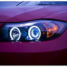Spyder 5029652 BMW E90 3-Series 06-08 4DR Projector Headlights - CCFL Halo -Replaceable Eyebrow Bulb - Black- High H1 (Included) - Low H7 (Included)