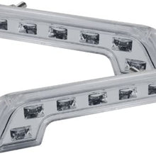 LED DRL Headlights for Mercedes Benz E-Class 03-06 - Black/Clear Lens