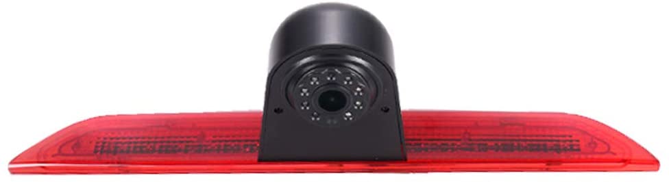 HD IP68 1280pixels Third Roof Top Mount Brake Lamp Reverse Rear View Backup Camera Angle and Distance Adjustable IR Night Vision for F o r d Transit 3 Van Transporter 2014-2015 (NO.7882)