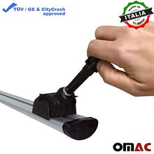 OMAC Roof Racks Lockable Cross Bars Carrier Cargo Racks Rail Aluminium Silver Set 2 Pcs. for Ford Edge 2015-2018