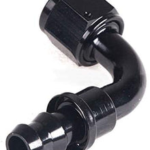 Atoking Anodized Aluminum 0 90 45 180 Degree Push Lock Oil Fuel Gas Hose Line End Fitting Adapter Reusable Hose End Fitting