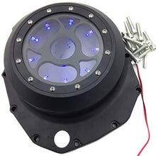 HTTMT MT313-001A- Blue LED Chrome See through Engine Clutch Cover Compatible with Suzuki GSXR1300 Hayabusa 1999-2013 / Suzuki B-king 2008-2009