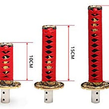 WENJTP Htostar Racing Katana Samurai Sword Shift Knob Shifter Katana Cortex disc Universal Fit for Manual Cars with Adapters Black + Black(20cm)