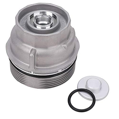 Oil Filter Housing Cap Assembly 15620-31060 for Toyota Tundra RAV4 4Runner Camry Highlander Tacoma Avalon Sienna Venza Lexus RX350 Replace 1562031060 15643-31050 Oil Filter Housing Caps with Oil Plug