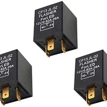 ZYHW 3 PIN Square CF13 Electronic Flasher Relay Fix 12V 0.02A-20A for Car Vehicle LED Turn Signal Light Bulbs 3Pcs