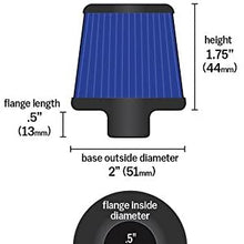 K&N Vent Air Filter/Breather: High Performance, Premium, Washable, Replacement Engine Filter: Flange Diameter: 0.375 In, Filter Height: 1.75 In, Flange Length: 0.5 In, Shape: Breather, 62-1600BL