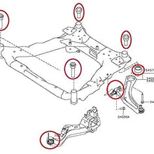 Cradle Subframe Crossmember Rear Trailing Front Lower Control Arm Bushing For 2007-2018 Nissan Rogue