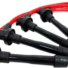 VMS RACING 92-95 RED SPARK PLUG WIRES Set Compatible with HONDA Civic Dx Lx Cx Ex Si 1.5L & 1.6L SOHC Engines D15 and D16 1992-1995