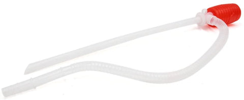 uxcell Plastic Red White Hand Siphon Gas Oil Hose Pump Pipe Tool for Car Vehicle