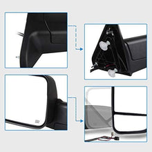 ECCPP Towing Mirror for 2011-2015 Ram 1500 2500 3500 2009-2010 for Dodge Ram 1500 Black power heated Side View Pair Mirrors