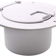 KABITA115 - POLAR WHITE RV Electric Power Cord Medium Round Cable Hatch 3.5" Cutout