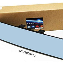 iJDMTOY Universal Fit JDM 300mm 12-Inch Wide Anti-Glare Blue Tint Curve Convex Clip On Rear View Mirror For Car SUV Van Truck, etc
