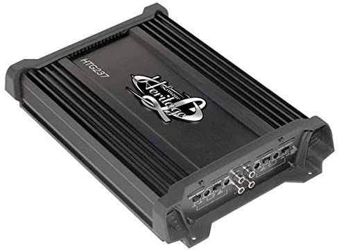 Lanzar Amplifier Car Audio, 2,000 Watt, 2 Channel, 2 Ohm, Bridgeable 4 Ohm, MOSFET, RCA Input, Bass Boost, Mobile Audio, Amplifier for Car Speakers, Car Electronics, Crossover Network (HTG257)