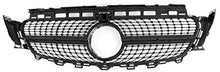 ZMAUTOPARTS Diamond Style Front Upper Hood Grille Black/Chrome Compatible with 2016-2018 Mercedes-Benz E-Class W213