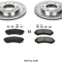 Power Stop K148 Front Brake Kit with Drilled/Slotted Brake Rotors and Z23 Evolution Ceramic Brake Pads